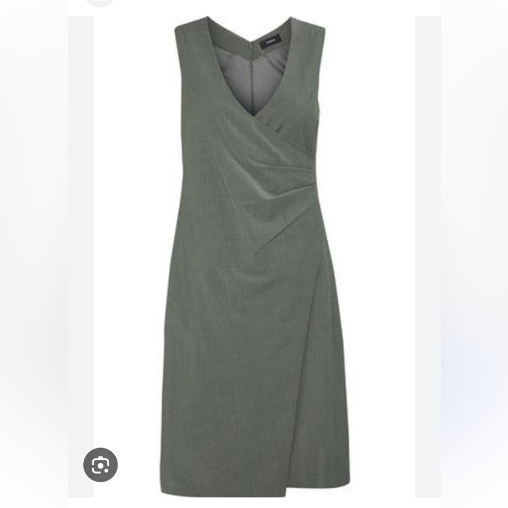 Theory Karianna Adrian Wool Blend Light Stone Melange Dress - Picture 2 of 7